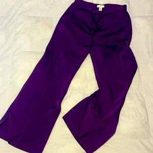 Wide leg silk pants- purple.